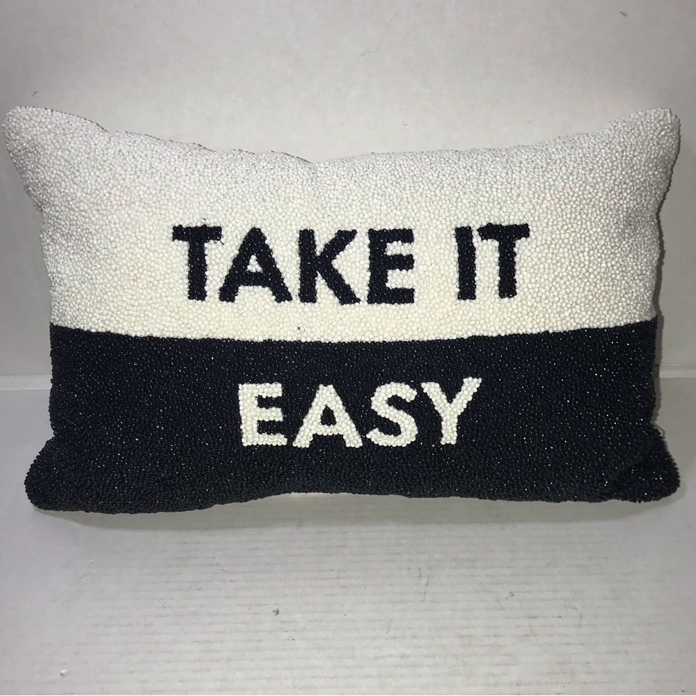 Kate Spade x Target 18x12 Take It Easy Black White Beaded Lumbar Throw Pillow